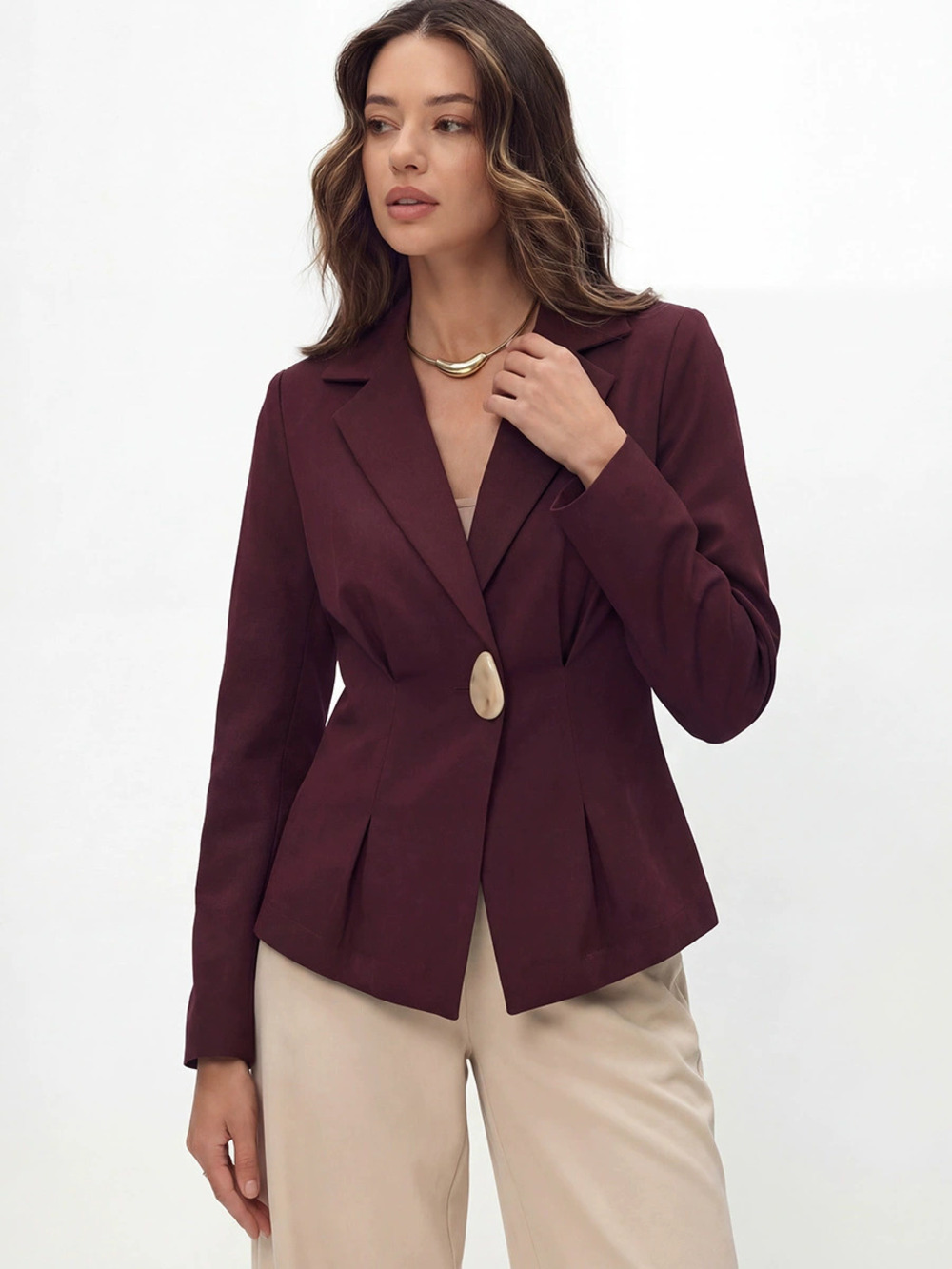 Zara Slim Fit Structured Frog Button Blazer Jacket Fall Office Top